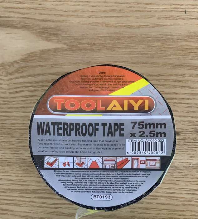 waterproof tape 75mm*2.5m -black