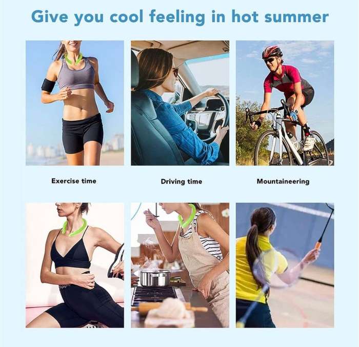 Wearable Personal Air Conditioner Reusable Cool Gel Neck Cooling Ring