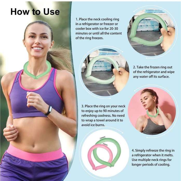 Wearable Personal Air Conditioner Reusable Cool Gel Neck Cooling Ring