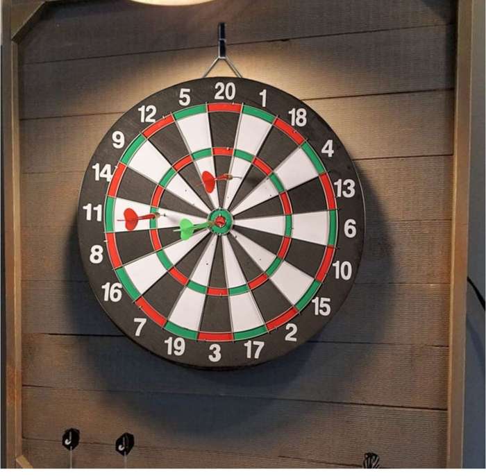 Dartboard With 6 Darts