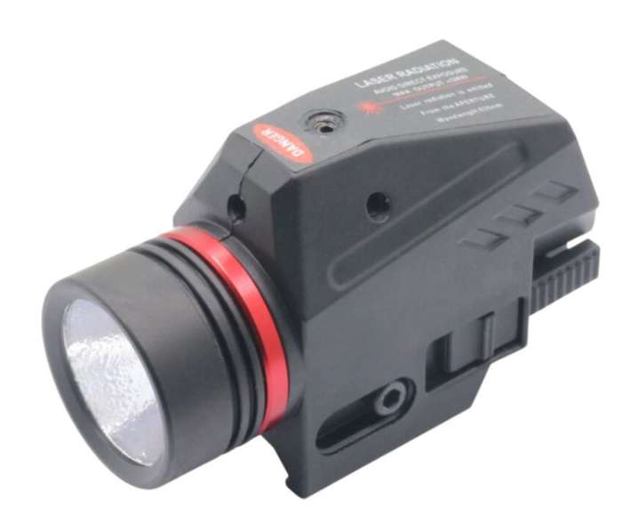Tactical LED Flashlight Red Laser for 20MM Rail Mini Glock Pistol