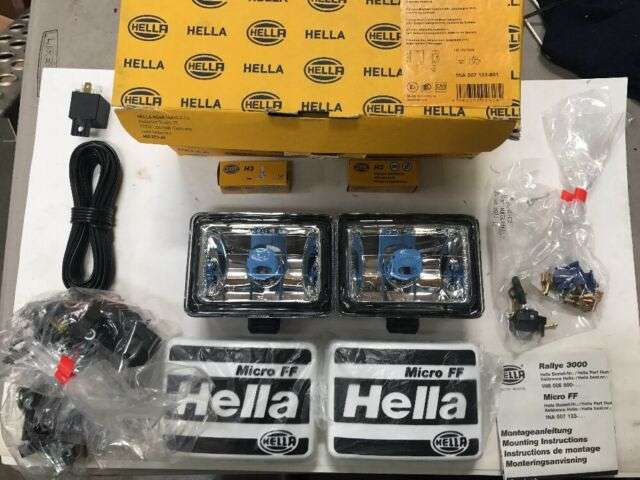 HELLA FOG LAMPS COMPLETE KIT FOR CARS OR MOTORCYCLES
