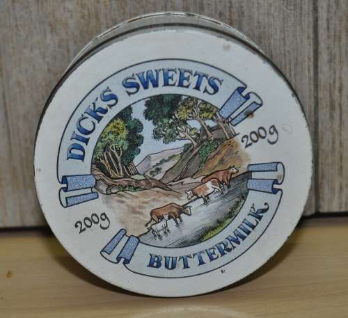 Rare and Collectible Vintage Dick`s Sweets Buttermilk Tin