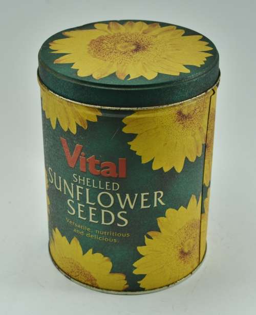 Vintage Collectible Vital Shelled Sunflower Seeds Tin
