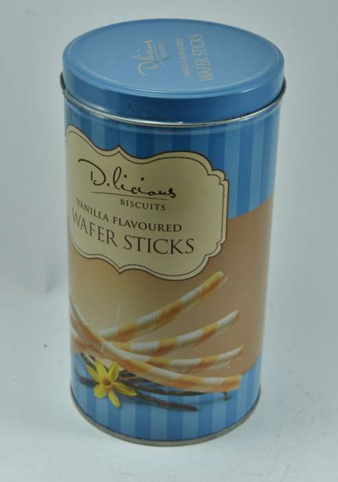 Collectible Delicious Biscuits Vanilla Flavoured Wafer Sticks Tin