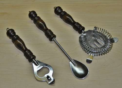 Set of three vintage bar utensils made in Taiwan