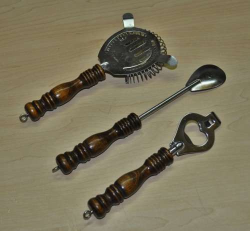 Set of three vintage bar utensils made in Taiwan