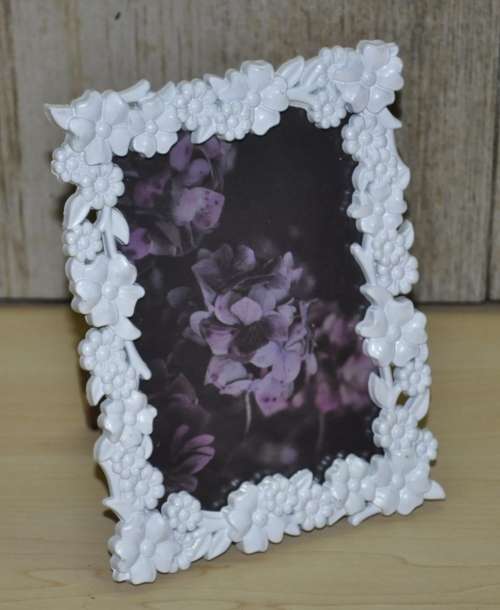 Decorative Cast Plastic Floral Photo Frame