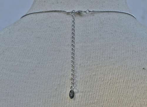 Vintage Designer Silver Tone and Purple Metal Roses and Crystal Necklace