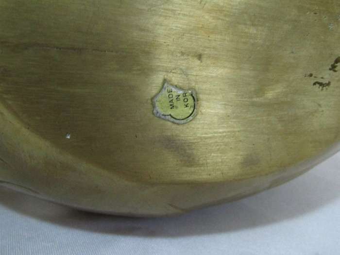 Vintage solid brass Art Deco Style Crane decorative vase c1970 - Made in Korea