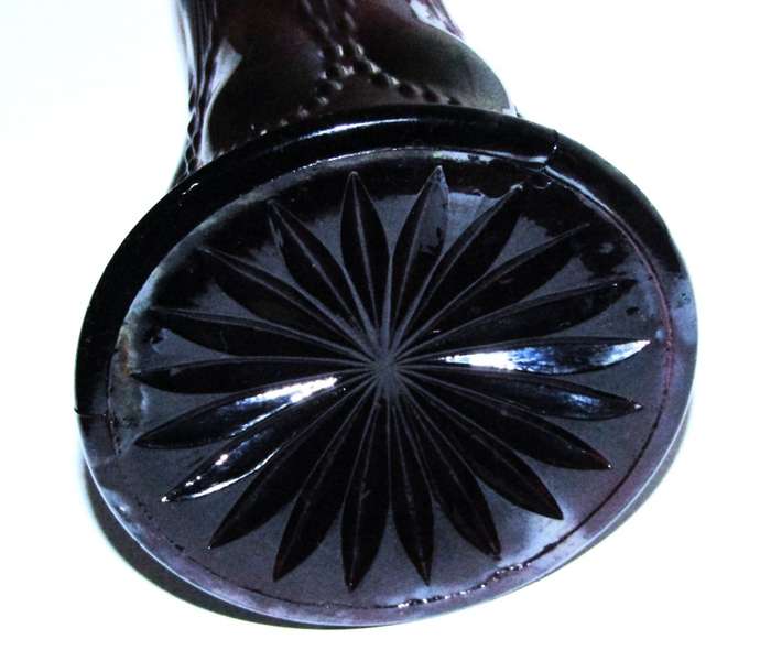 Antique Art Nouveau Paneled Carnival Swung Glass Iridescent Art Glass Vase