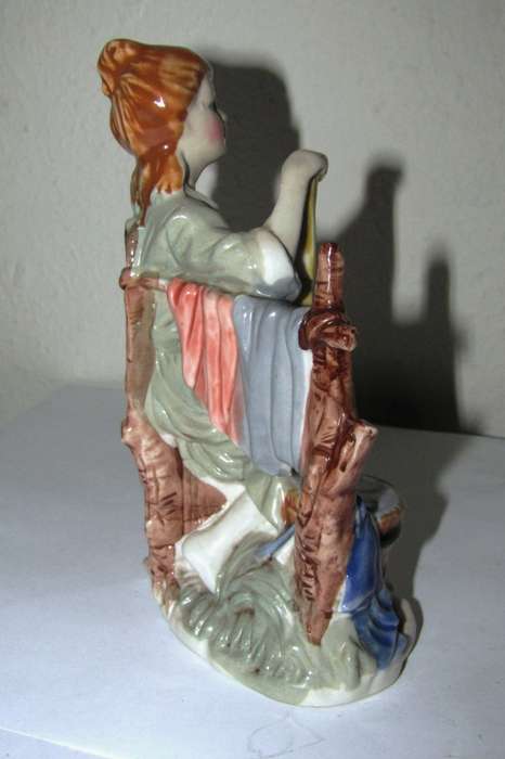 Collectible Ceramic Figurine - Woman Washing in Classic German Style c1980