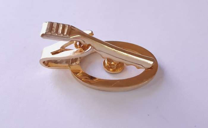 Vintage Gold Tone and Enamel Canadian Maple Leaf Cufflinks and Tie Clip