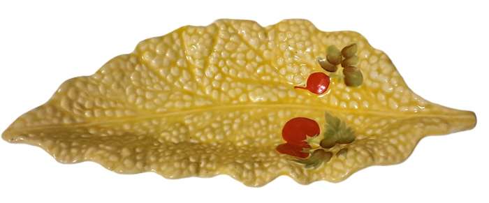 Vintage Crown Devon Yellow Tomato & Radish Leaf Dish (1930-1965)