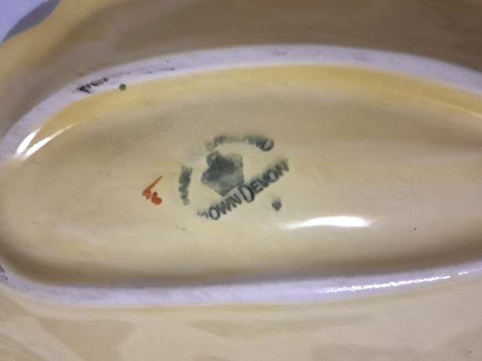 Vintage Crown Devon Yellow Tomato & Radish Leaf Dish (1930-1965)