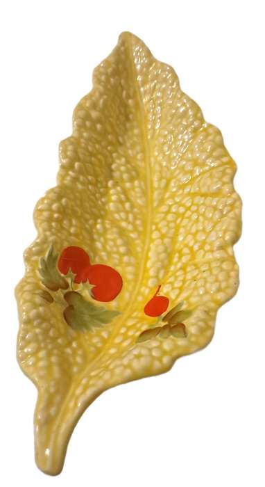 Vintage Crown Devon Yellow Tomato & Radish Leaf Dish (1930-1965)