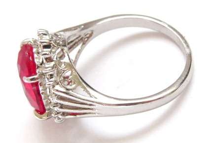 Fashion ring with ruby stone in classic setting (Size 9)