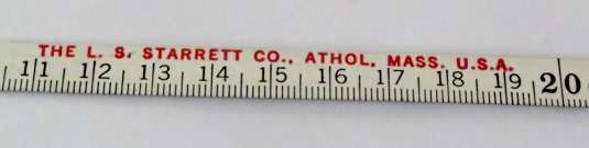 Vintage Starrett W530M&E 10M white steel precision tape measure