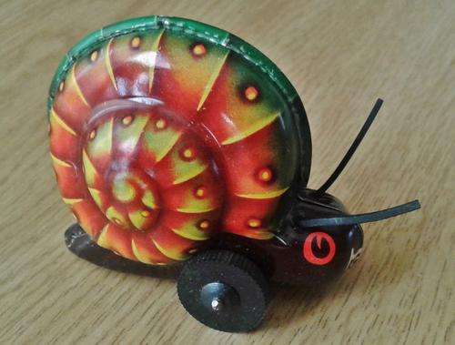 Vintage Lehmann Noli Snail #915 - West Germany - Friction Tin Toy