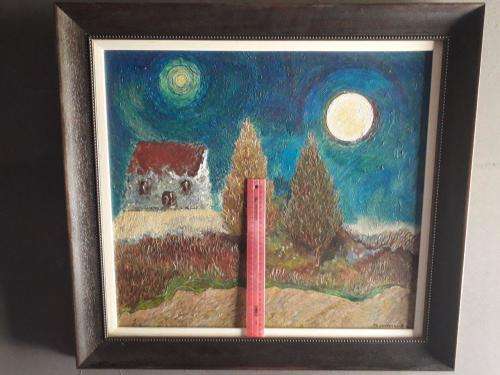 UNKNOWN ARTIST - BEAUTIFUL MOON AND SUN PAINTING 800cmx750cm ! ABSOLUTELY STUNNING ! WOW ! WOW ! WOW