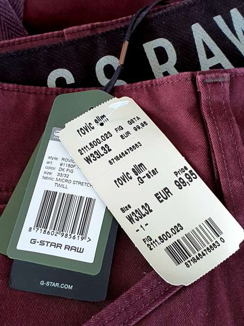 ORIGINAL and BRAND NEW G-Star Raw Rovic Slim - SIZE W33/L32 - VALUE R1800.00
