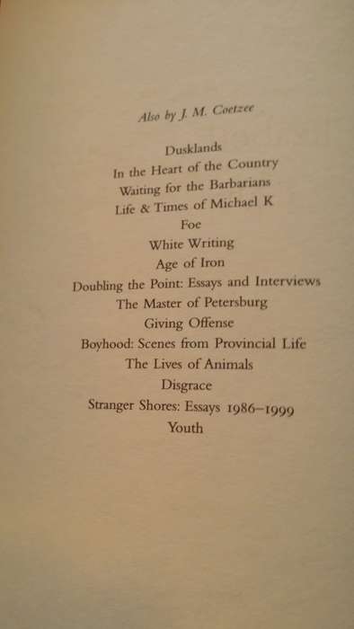 BOOKS - Elizabeth Castello - J M Coetze