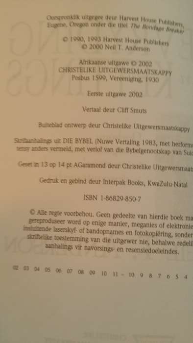 BOOKS Bevryding van Kettings - Neil T Anderson