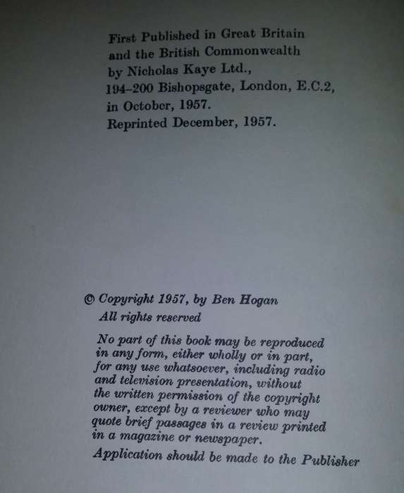 Booka - Ben Hogan Golf 1957