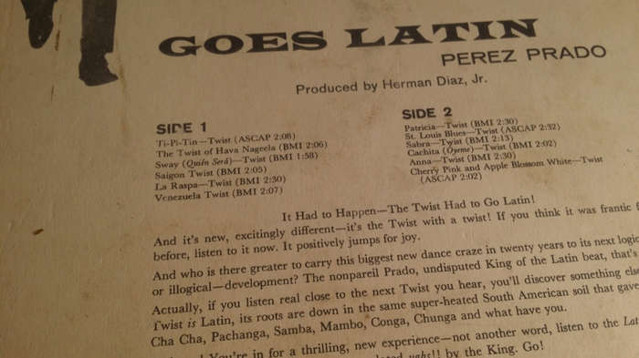 LP Vinyl Records - Twist goes Latin , Perez Prado