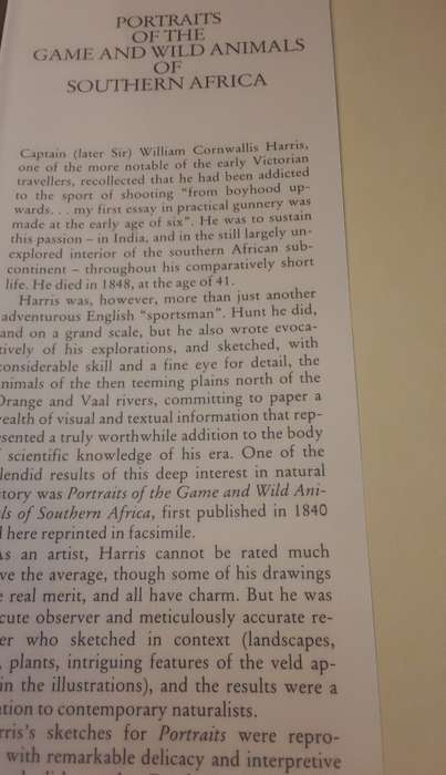 Books :    Portraits of the Game and Wild Animals of Southern Africa  1840