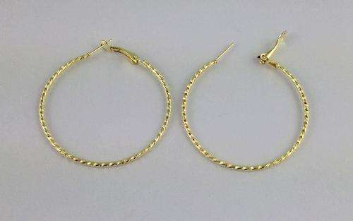 9ct GP twisted hoop earrings 48mm