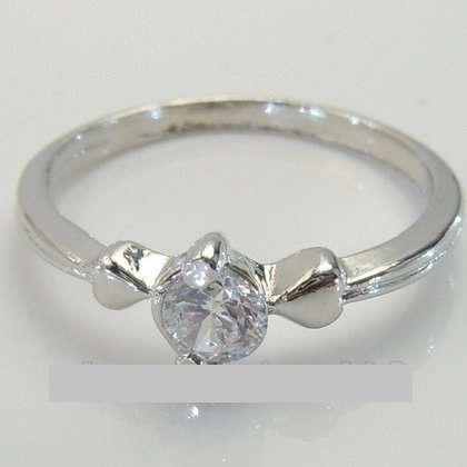 10ct WGF with Lily Sapphire CZ Ring - Size 8 (Not Gold Plated)