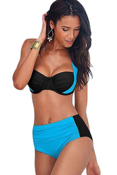 CRAZY WEEKEND SPECIALS!!! Stylish Bi-color High Waist Swimsuit. S-XXL!! PLEASE read listing!