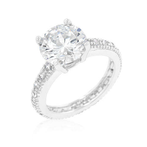 Micropave Cubic Zirconia Engagement Ring  *USA IMPORT*