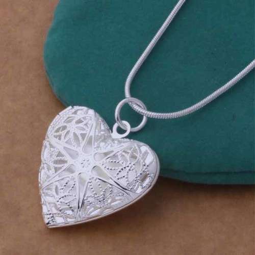 Sterling Silver-filled Locket pendants with snake chain Put a photo inside LOCAL STOCK