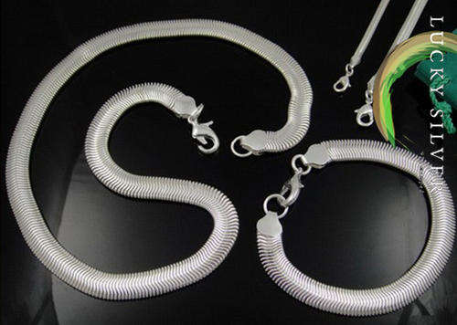 925 Silver Snake Chain NECKLACE & BRACELET SET - 6mm (Ready to Ship)