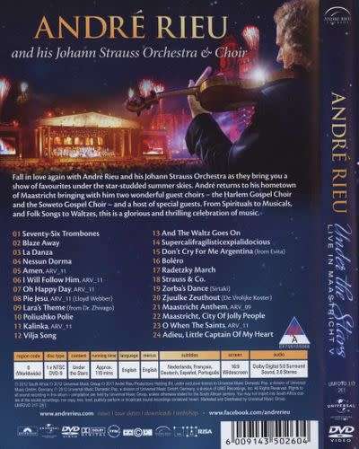 Andre Rieu - Under The Stars (Live In Maastricht V) (2012) (DVD) [New]