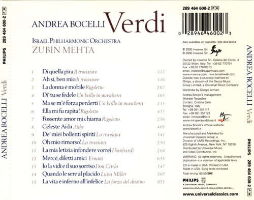 Andrea Bocelli - Verdi (CD)