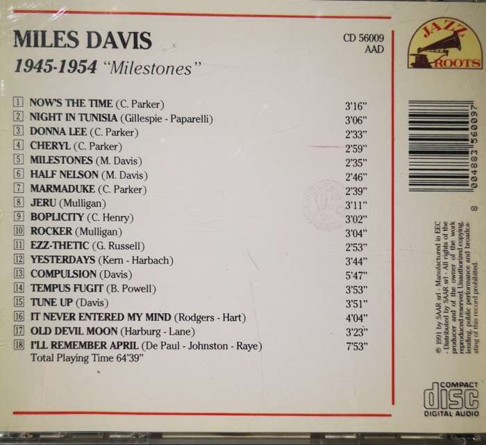 Miles Davis - Milestones 1945-1954 (CD)