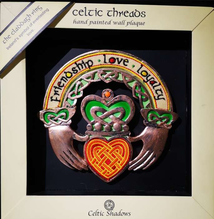 Celtic Threads - The Cladding Ring / Hand painted wall plaque