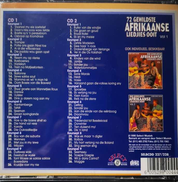 72 Gewildste Afrikaanse Liedjies Ooit Vol 1 (2-CD) [New!]