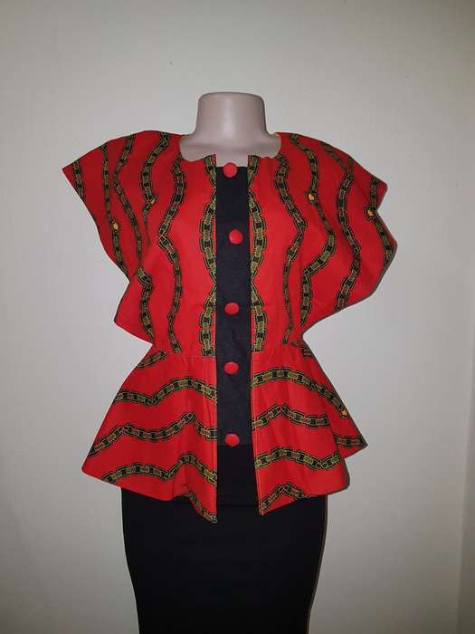 African Print Top (Ankara) by Ijay (Size: 8/S/32)