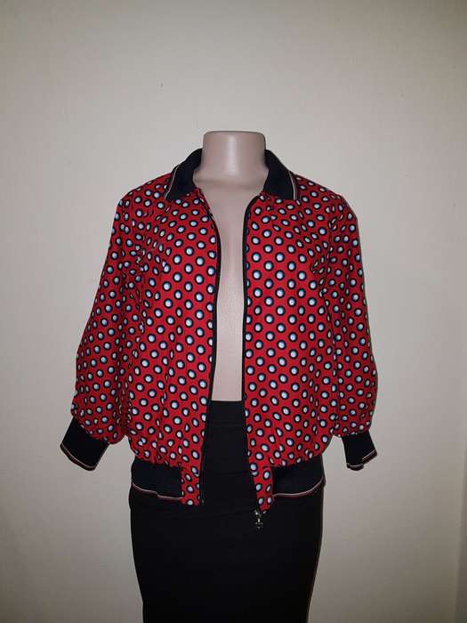 African Print Zip-Shirt (Ankara) by Ijay (Size: 12/L/36)