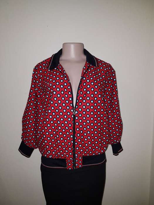 African Print Zip-Shirt (Ankara) by Ijay (Size: 12/L/36)