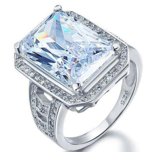 Magnificent! 8.5 Carat Cr. Cushion Cut Diamond with Accents Engagement Ring - Size7/O/17.3mm