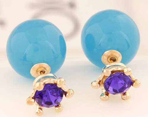 MIND-BOGGLING!! PEARL SHAPE SIMULATED DIAMOND EARRING ERV R999