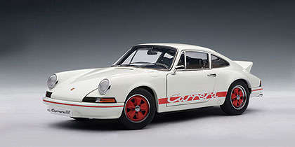 AutoArt PORSCHE 911 CARRERA RS 2.7 1973 - WHITE WITH RED STRIPES 1:18