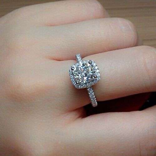 Diamonique CZ White Gold Filled Engagement Wedding Ring Size 9