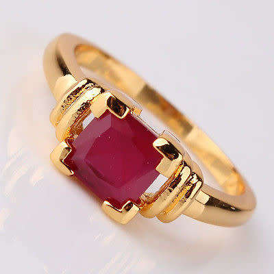Enchanting style 24k gold filled best lady ruby gift Stylish RING Sz9