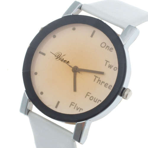 Neutral Leisure Letters Motion Quartz Watch - White